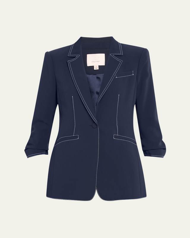 Khloe Crepe 3/4-Sleeve Blazer